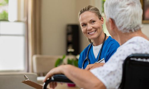 Nurse Smiling with client